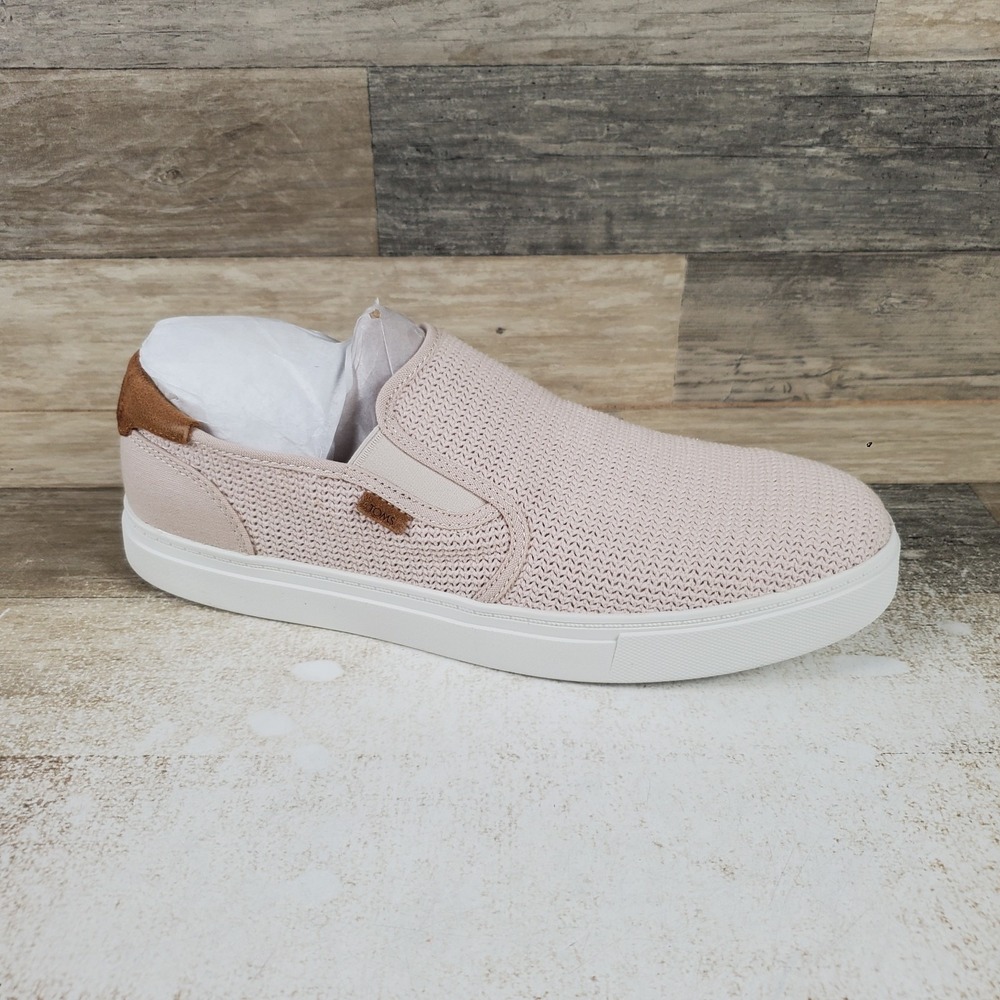 TOMS Baja 2.0 Mens Shoes Sz 10 Soft Gray Geometric Mesh Suede Slip On Sneakers